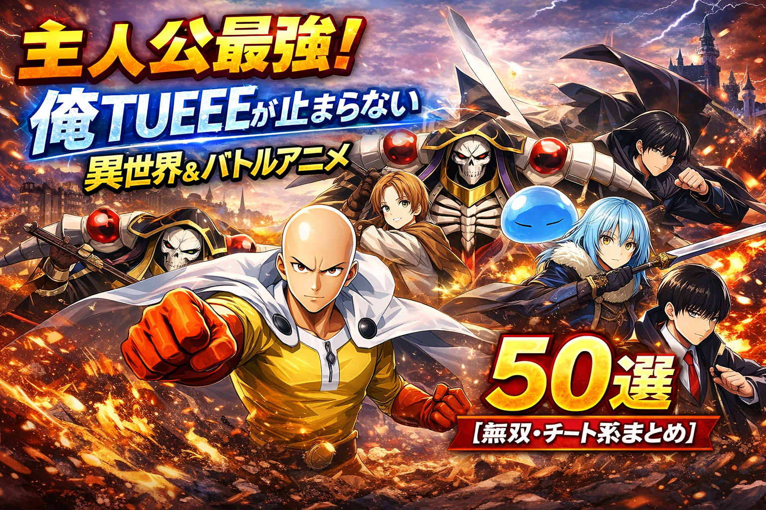 主人公最強!俺TUEEEが止まらない異世界&バトルアニメ50選【無双・チート系まとめ】