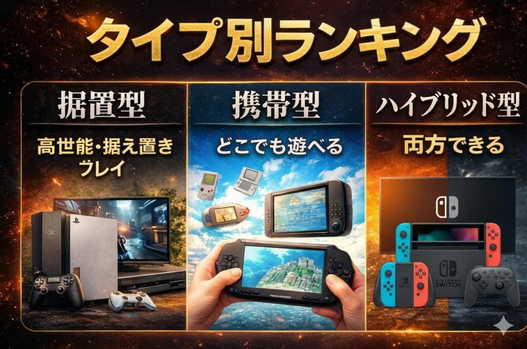 世界ゲーム機販売台数タイプ別ランキング画像