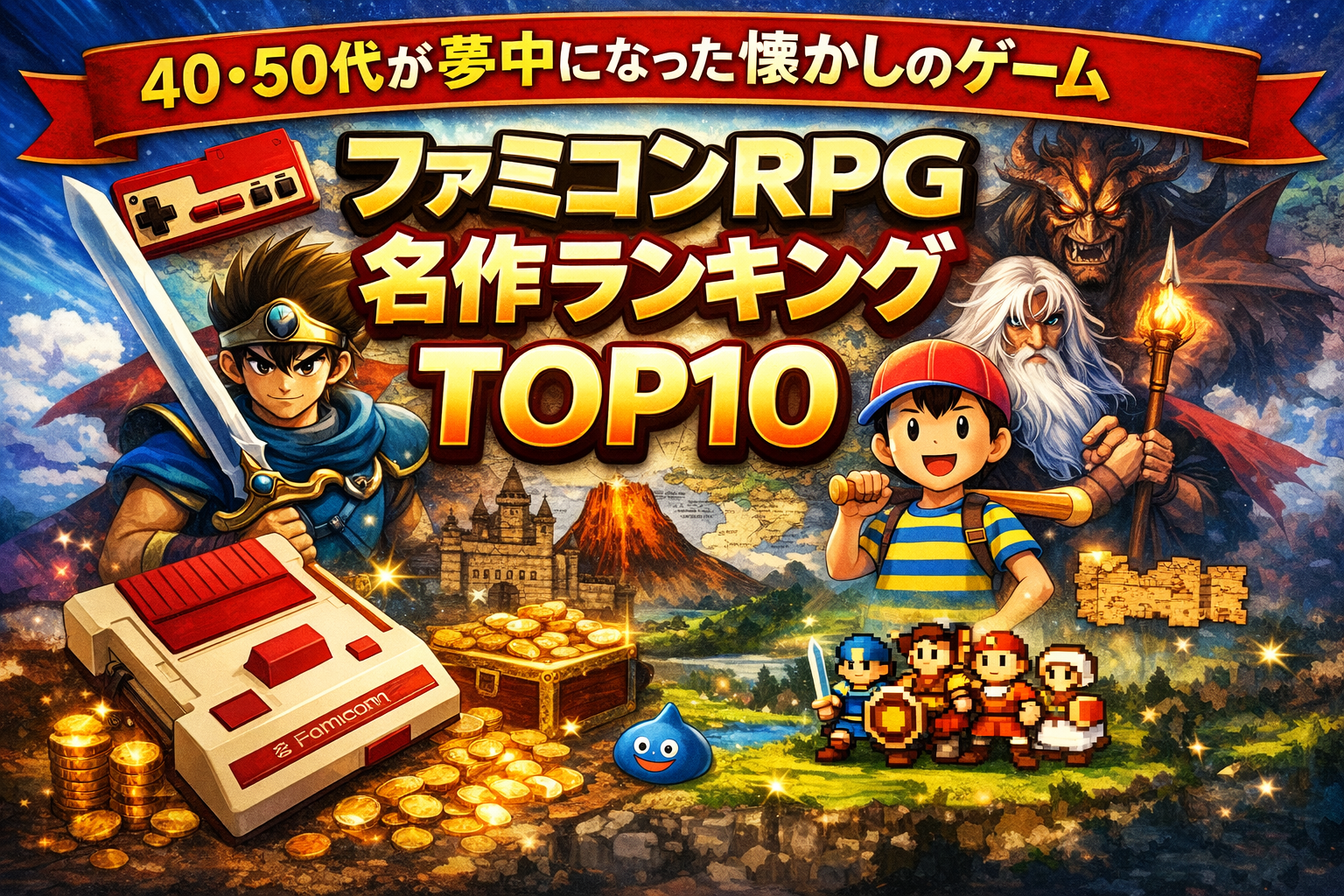 ファミコンRPG名作ランキングTOP10【40・50代が夢中になった懐かしのゲーム】