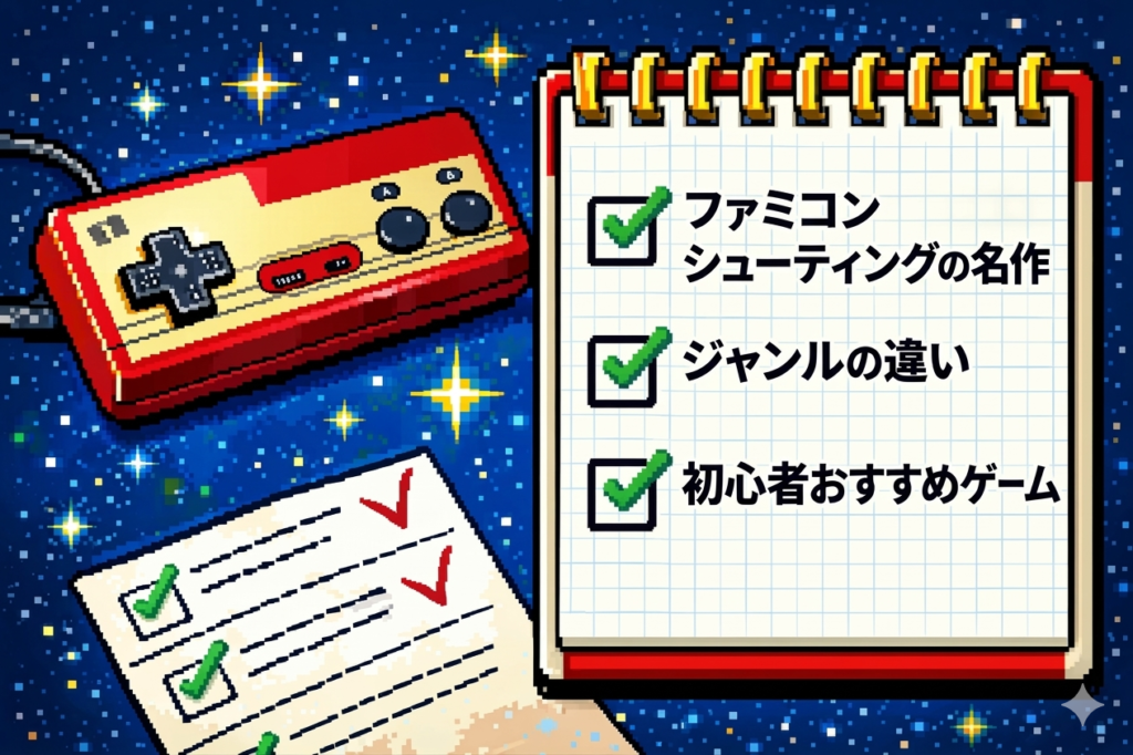 ファミコンのシューティングゲーム名作ランキングTOP10【レトロゲーム特集】この記事でわかることイラスト