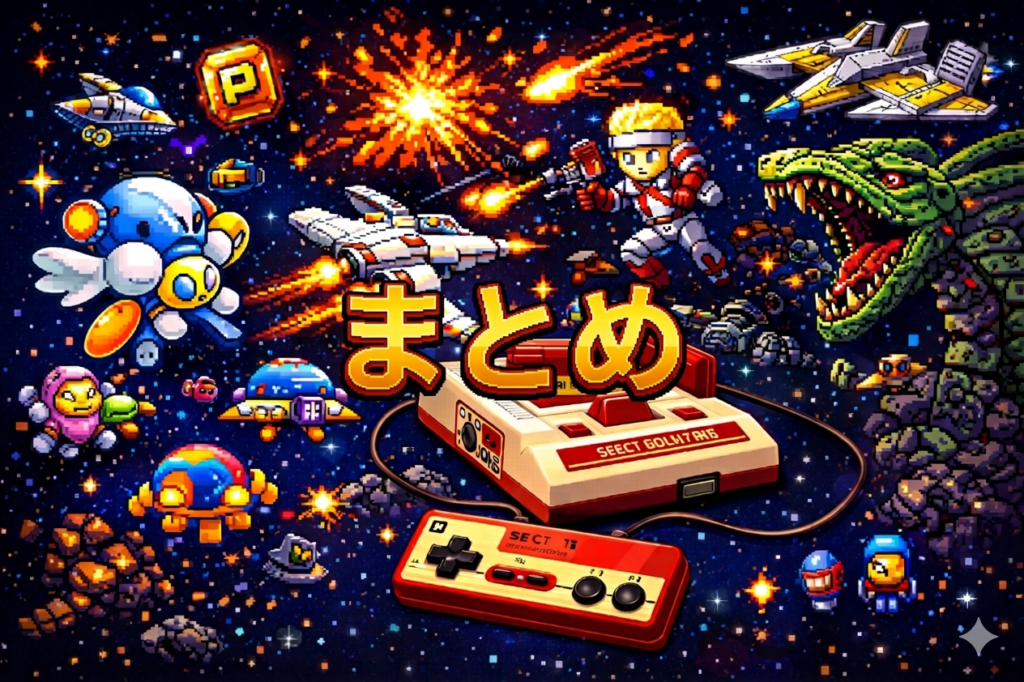 ファミコンのシューティングゲーム名作ランキングTOP10まとめイラスト