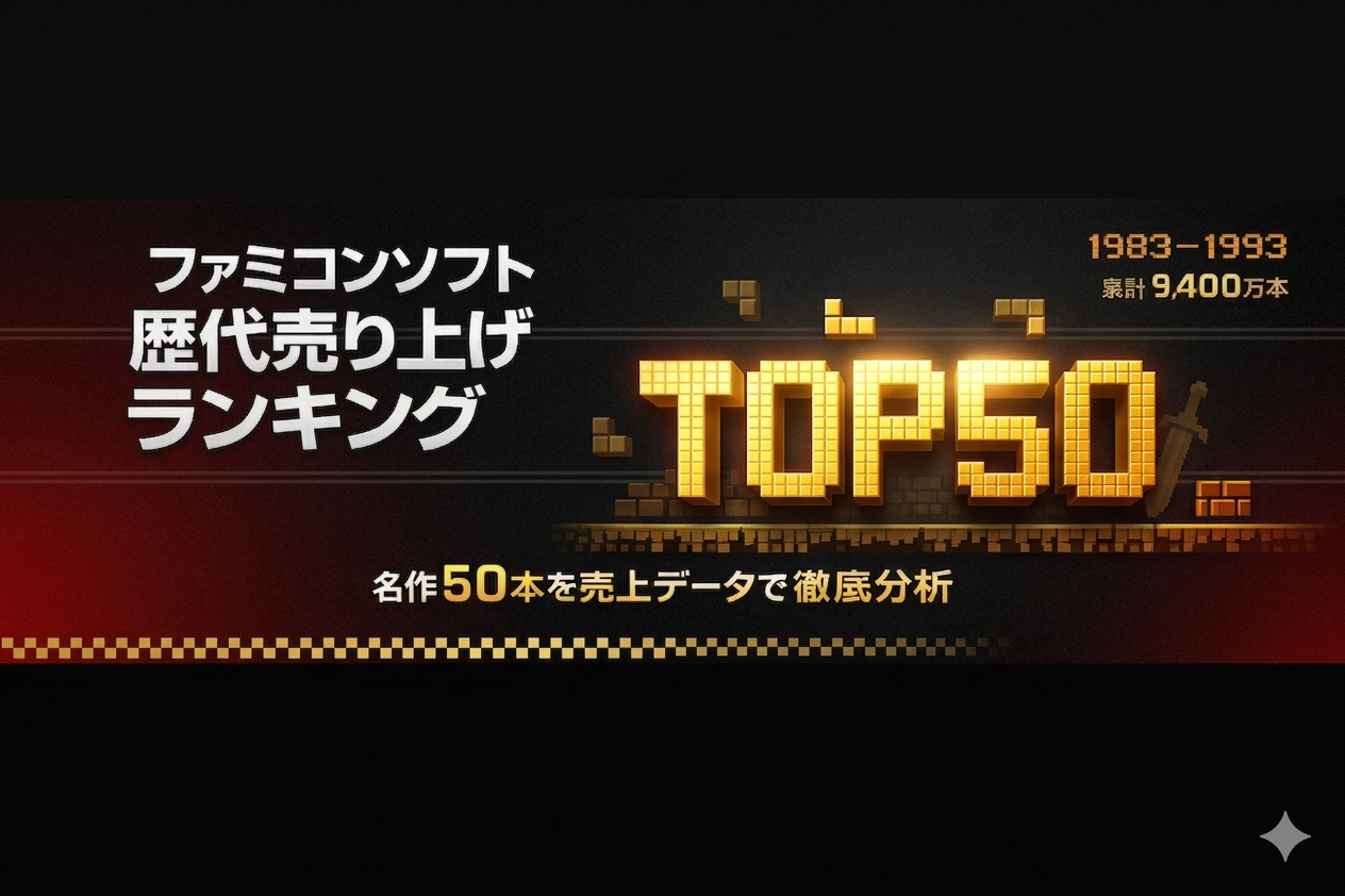 ファミコンソフト歴代売り上げランキングTOP50|メーカー・ジャンル・発売年まで徹底分析