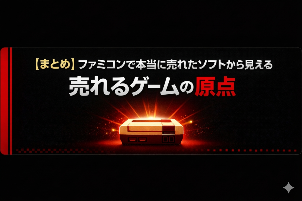 【まとめ】ファミコンで本当に売れたソフトから見える売れるゲームの原点画像