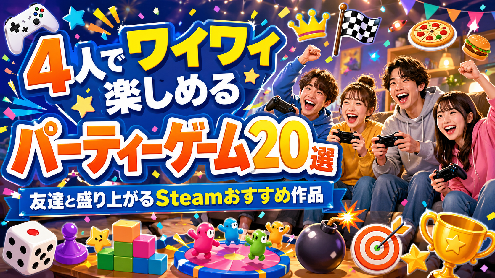 【Steam】4人でワイワイ楽しめるパーティーゲーム20選｜友達と盛り上がるSteamおすすめ作品
