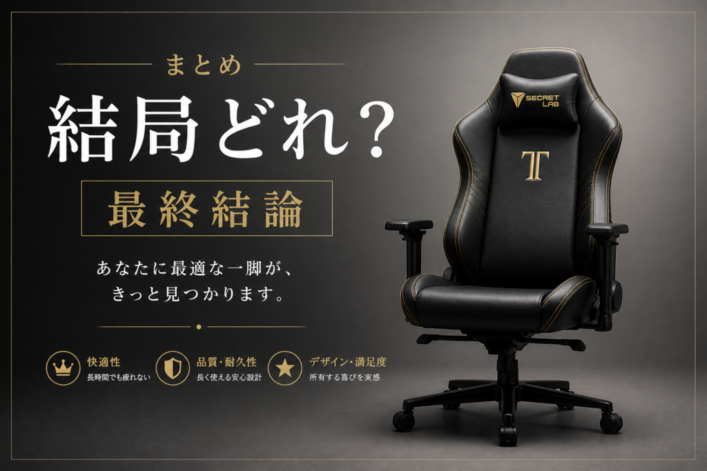 【2026年版】レザーゲーミングチェアおすすめ5選｜高級・快適モデルを徹底比較まとめ画像