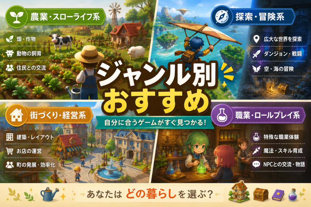 ジャンル別おすすめ（自分に合うゲームがすぐ見つかる）画像